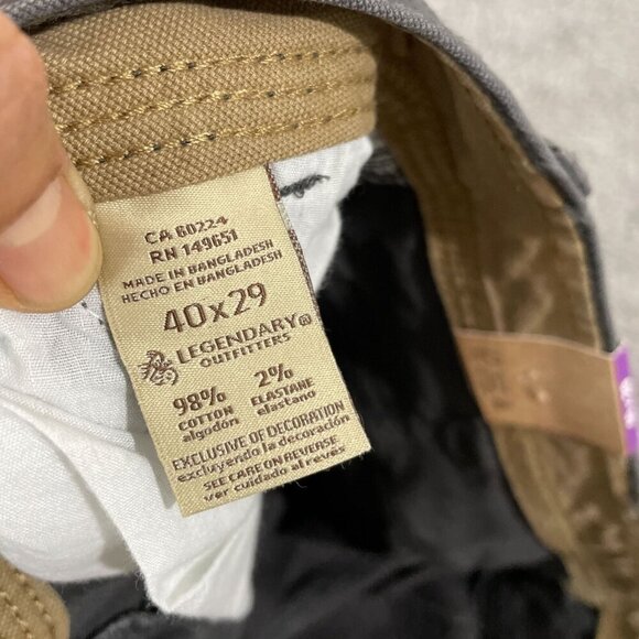 NEW Legendary Outfitters Men's 40x29 Stretch Canvas Pants Gray - Picture 6 of 11